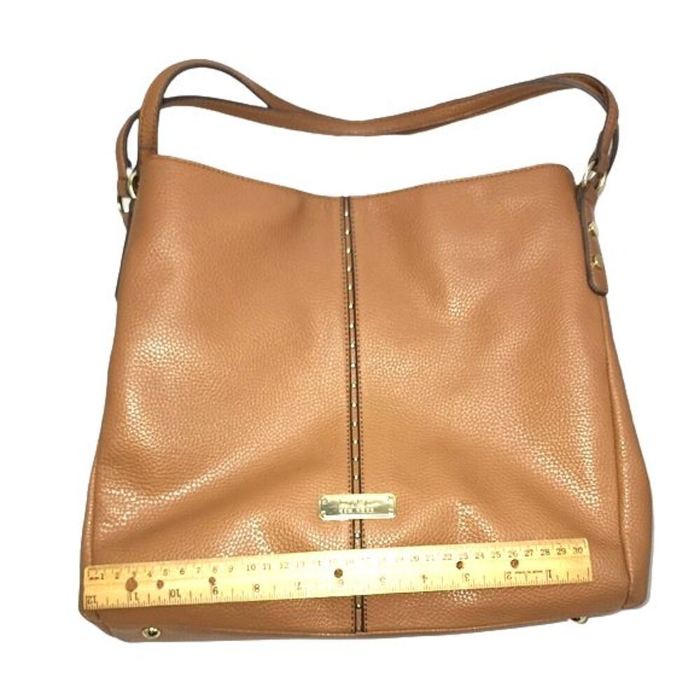 Nicole Miller Beige Faux Leather Shoulder Bag 13"X12"X2.5" - Picture 14 of 14